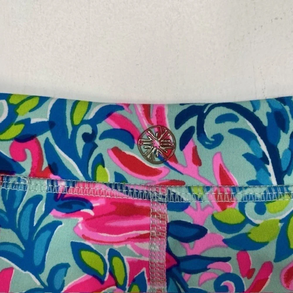 Lilly Pulitzer Luxletic Leggings XL 12-14 Floral Paisley Pink Blue 011722 Youth
